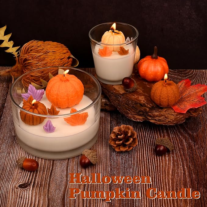 Sakolla 3D Pumpkin Candle Molds, 3 Pack Pumpkin Silicone Mold | Pumpkin Shape - Image 2