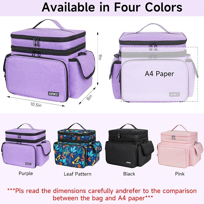 LEFOR·Z Sewing Supplies Organizer Storage Bag, Double-Layer Protable Travel - Image 2