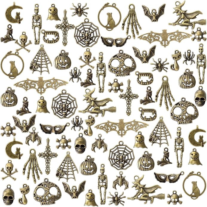 Hicarer 80 Pieces Antique Silver Pendants Charms Pendants Gothic Jewelry Making by Hicarer