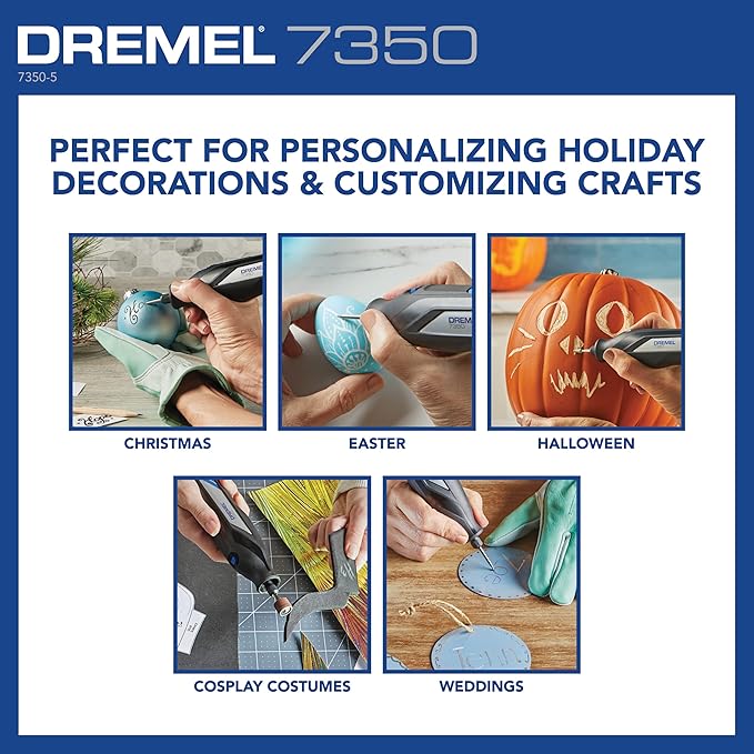 Dremel 7350-5 Cordless Rotary Tool Kit - Includes 4V Li-ion Battery and 5 Rotary Tool Accessories - Ideal for Light DIY Projects and Precision Work