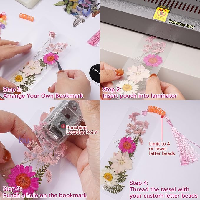 380Pcs Pressed Flower Bookmark Kit - Image 5