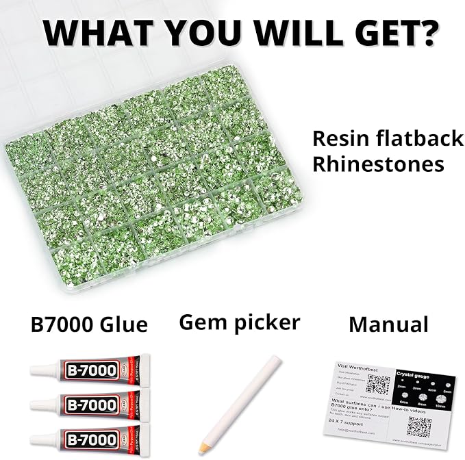 33000Pcs Light Green Rhinestones - Image 2