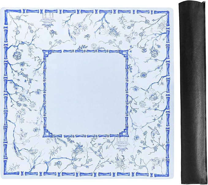 TIASUSAN Large Blue Mahjong Mat by GAMETROVE