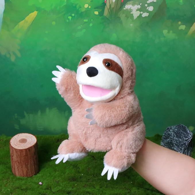 Easfan Sloth Hand Puppet with Movable Mouth Interactive Storytelling Cute Soft - Image 6