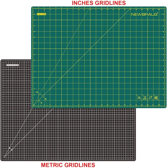 NEWBRAUG 18'' × 24'' Perfect Self Healing Cutting Mat, Non-Slip Gridded Rotary - Image 6