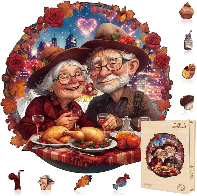 Romantic Grandma Grandpa Love Puzzles Adults Gifts by Jollitot