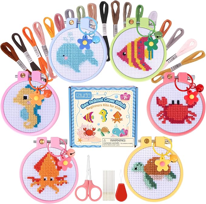 Caydo 6 Pieces Sea Animal Cross Stitch Kit by Caydo