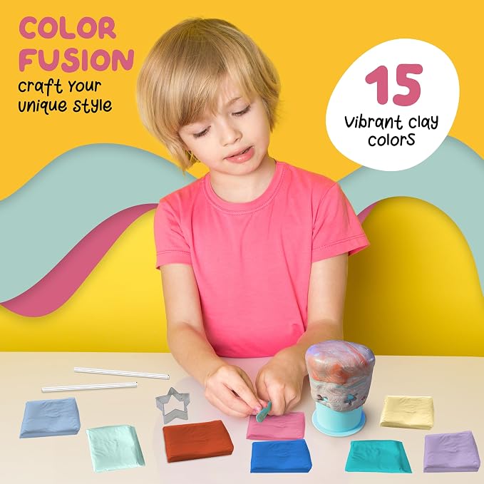 JOiFULi DIY Clay Luminaries Clay Craft Kit Gifts - Image 4