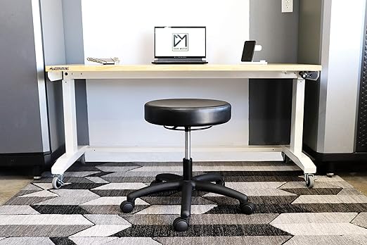 CHAIR MASTER -Two (2) Pack - Table Height Adjustable Round Stool for Labs, Exam Rooms, Doctor and Dentist Offices. Easy to Clean! Buy More and Save $$ (Desk Height, Black, 2)