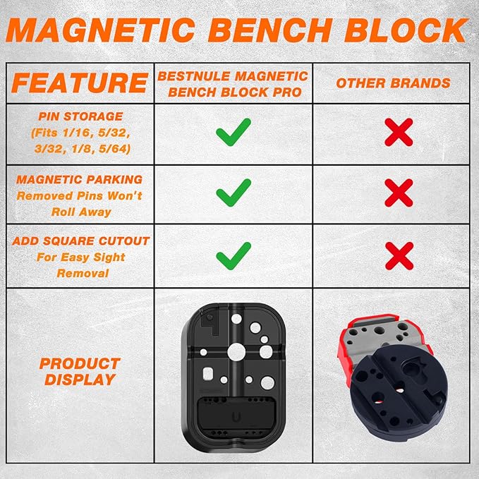 BESTNULE Punch Set, Pin Punches, Punch Tool, Roll Pin Punch Set, Made of High Quality Metal Material Including Punches and Hammer, Mechanical Repair Tool, with Organizer Storage Box (with Bench Block)