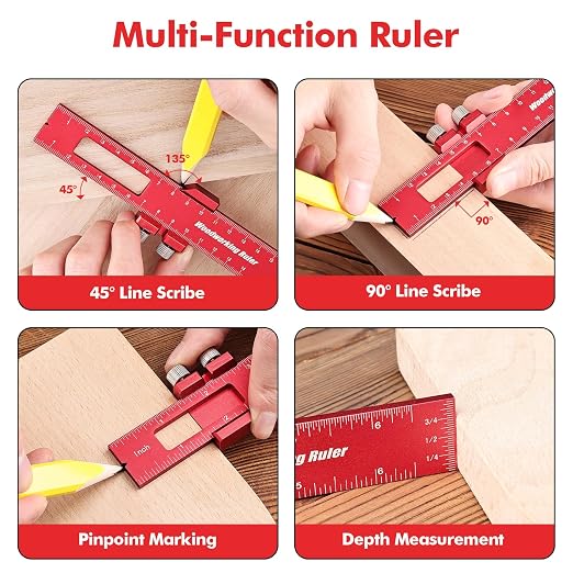 3PCS Woodworking Ruler Set, Precision Measuring Tool - Image 6