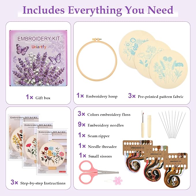 3 Sets Embroidery Kit, Cross Stitch Kits - Image 2