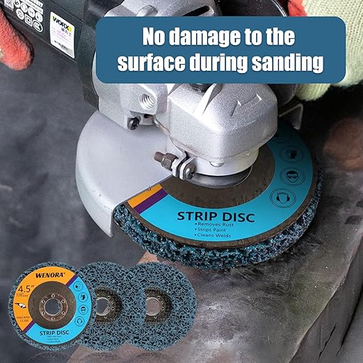 5 Pack 4-1/2" x 7/8" Strip Discs Stripping Wheel, 4.5 inch Rust Remover Discs for Angle Grinder,Clean and Remove Paint Coating Rust Welds Oxidation(Blue)