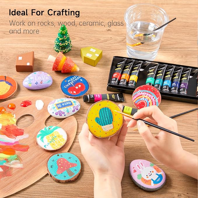 Shuttle Art Acrylic Paint Set, 15 x 12ml Tubes Artist Quality Non Toxic Rich - Image 7