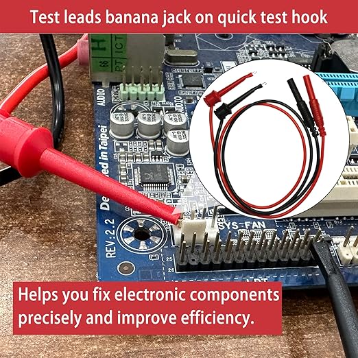 24 Pcs Multimeter Test Leads Set with Alligator Clips, Insulation Piercing Test Clip and Test Probes 1000V 10A CAT III for Fluke, KAIWEETS, INNOVA Multimeter, Voltmeter, Clamp Meter