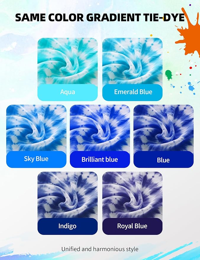Tie Dye Kit - 7 Blue Shades Tie Dye Kits - Image 4