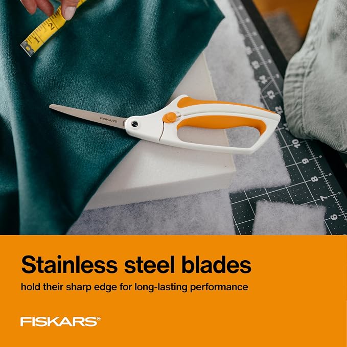 Fiskars Easy Action Scissors, No. 8, Spring-Assisted & SoftGrip Bent Handle - Image 7