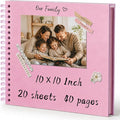DIY Scrapbook Album 10x10 Inch 40 Pages, Hardcover Kraft Paper | Photo Book by QIQUWU