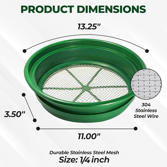 SE 13.25 Inch Wide Stackable Classifier Gold Prospecting Pan - Image 3