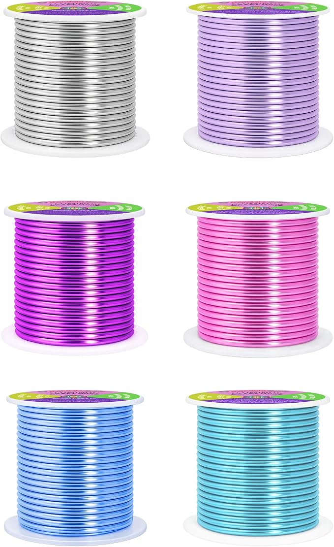 Mandala Crafts 8 GA Turquoise Pink Assorted Anodized Aluminum Craft Wire | 120 - Image 2
