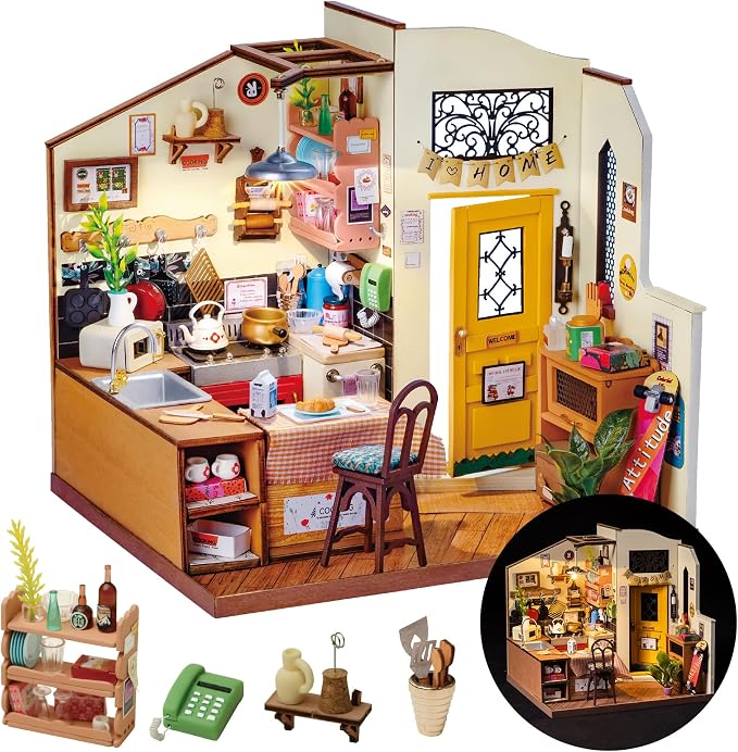 Rolife DIY Miniature Cozy Kitchen House Kit by Rolife