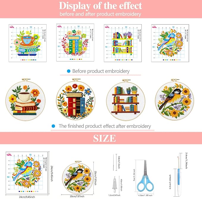 Zhenqing Book Lover's Cross Stitch Kit - Image 5