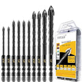 Masonry Drill Bit Set - Cement Drill Bit, Professional Concrete Drill Bit Set (10PCS) for Glass/Brick/Cement/Tile/Etc, Industrial Strength Carbide Cross Drill Bit Tip, 3/16"-1/2" by TITGGI