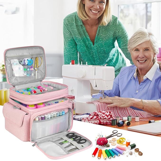 LEFOR·Z Sewing Supplies Organizer, Double-Layer Sewing Accessories Storage Bag - Image 7