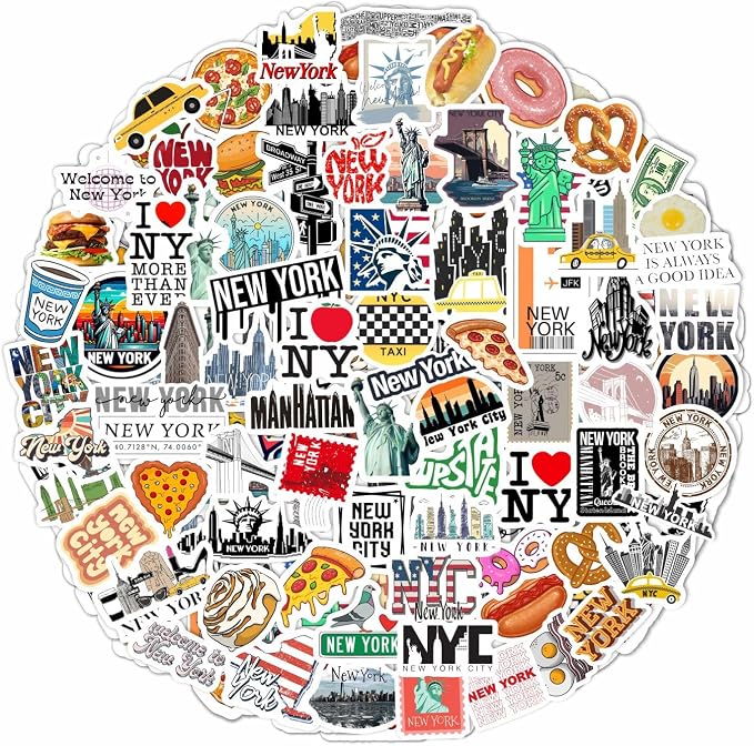 BulbaCraft 100Pcs New York Stickers by BulbaCraft