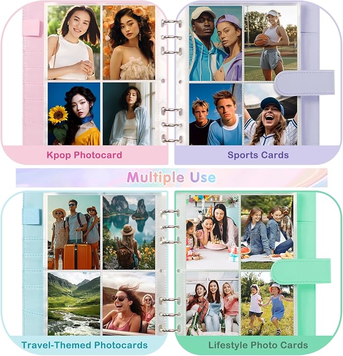 WITHYU A5 Card Collector with 30 Pack 4-Pocket Pages, 6 Ring Binder Album with - Image 3