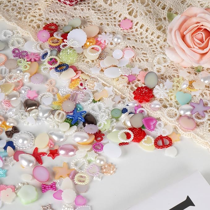 Chenkou Craft Random 100g/lot 4-20mm Half Round Imitation Pearls Seastar Bow - Image 5