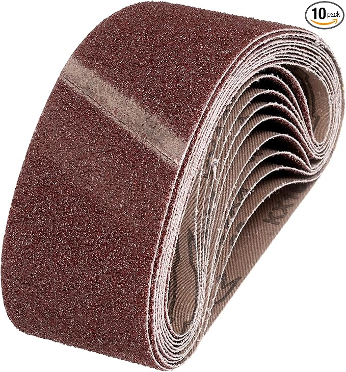 HARFINGTON 4 x 24 Inch Sanding Belts, 10 Pcs 36 Grits Aluminum Oxide Abrasive Belt Sander File Belt for Woodworking, Metal Polishing, Knife Sharpener