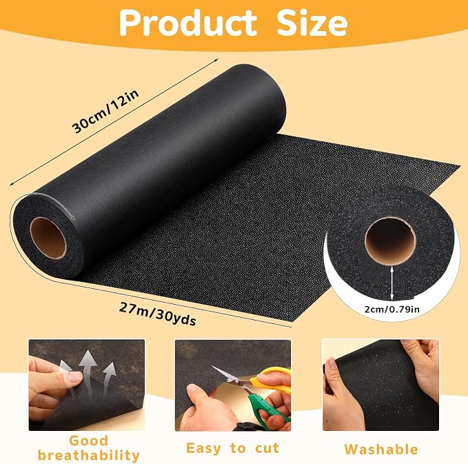 UzecPk Medium Weight Iron On Interfacing Fabric - Image 2