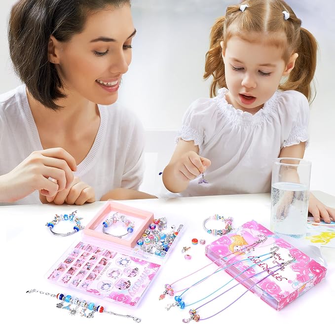 AIPRIDY Charm Bracelet Making Kit, Unicorn Mermaid Crafts Gifts Set Can - Image 6