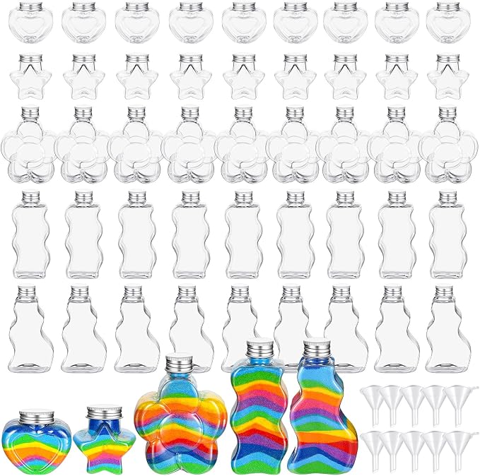 Tanlade 50 Pcs Plastic Sand Art Bottles by Tanlade