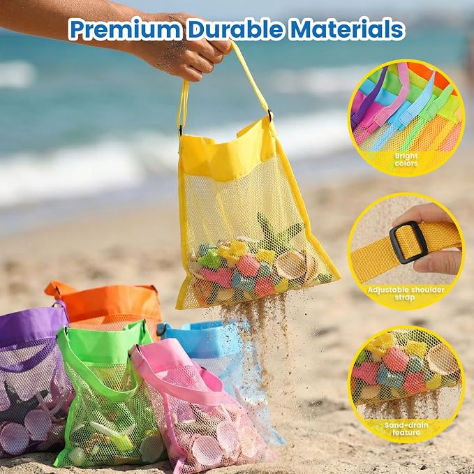 FUTUREPLUSX 6PCS Mesh Beach Bags - Image 3