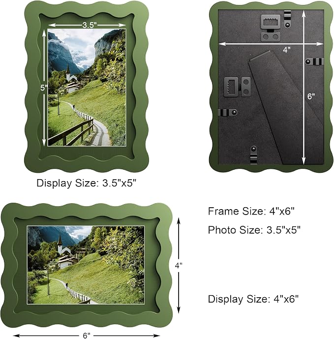 4x6 Wavy Picture Frame With Mat - Image 3