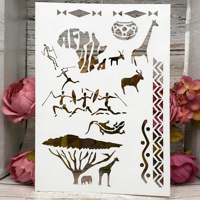 TIAMECH A4 Reusable African Tribal Stencil - Image 7