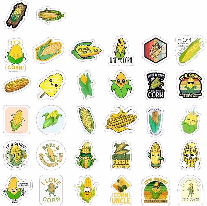 BulbaCraft Corn Stickers for Water Bottle and Laptop - Image 3