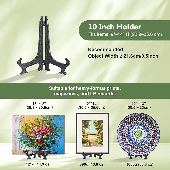 Artliving 10 Inch Black 6pcs/Set Plastic Easels Plate Display Stands Picture - Image 3