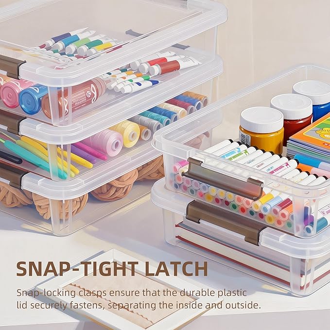 Citylife 6 PCS Clear Plastic Container Clip Box - Image 4