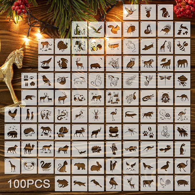 Fainne 100 Pcs 2 Inch Stencils Small Stencils by Fainne