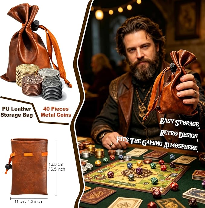 Metal Coin Set with Leather Organizer - Image 4