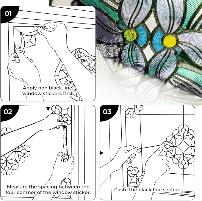 ADD.HERES Window Stickers, ‌Stained Glass Window Privacy Film, UV Blocking - Image 4