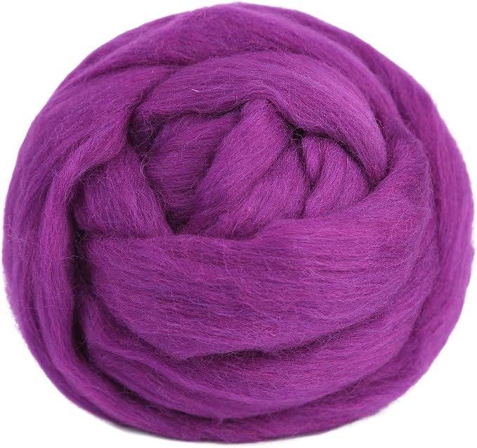 3.53oz Wool Roving, Fiber Roving Wool Top, Needle Felting Supplies, Pure Wools by Jupean