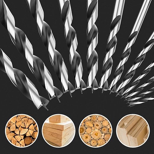 7MM Metric Brad Point Wood Drill Bit Set, 4Pcs Drill Bit Set with Double Flutes Design for Carpenter Woodworking and All Types of Wood