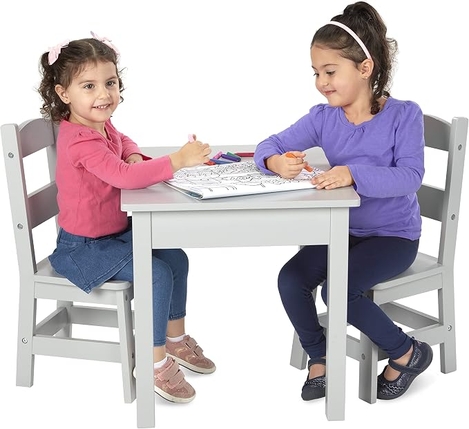 Melissa & Doug Solid Wood Kids Table and Chairs - Image 3