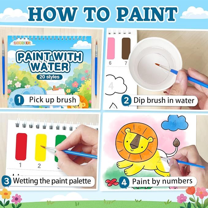 SOCOLER Paint with Water Coloring Books - Image 3