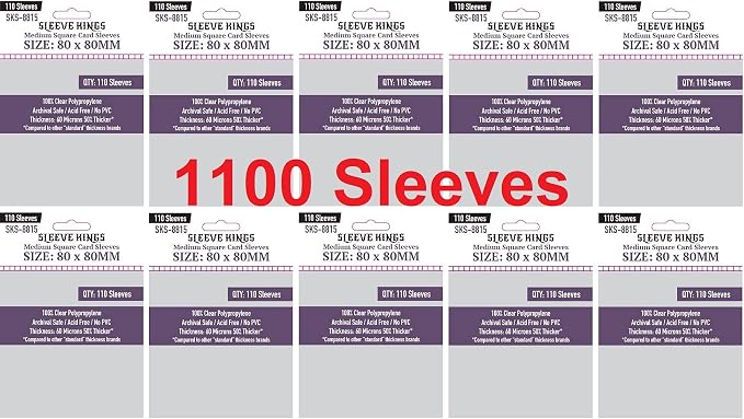 Sleeve Kings Medium Square Card Sleeves 80 X 80 mm by SleeveKings