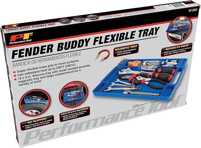Performance Tool W1294 Fender Buddy Flexible Tray - Portable and Durable Fender Cover for Auto Repair and Maintenance Jobs